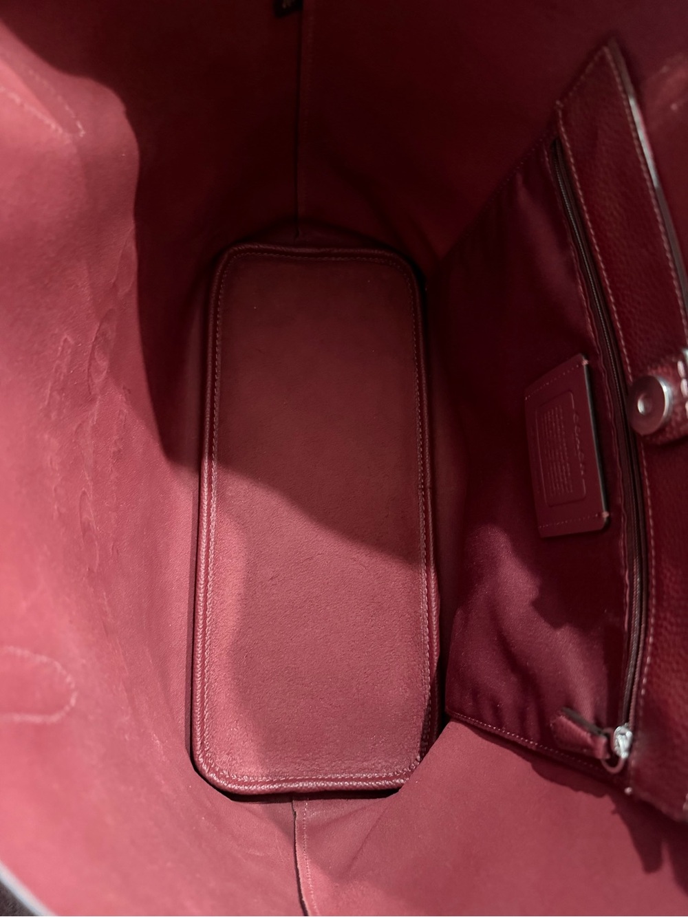 Coach Leather Tote Bag - Wine - Picture 4 of 6